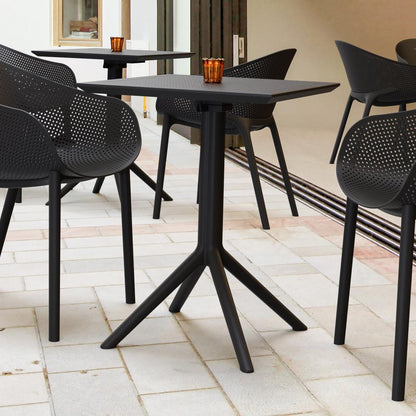 Sky Square Folding Table 24 inch Black