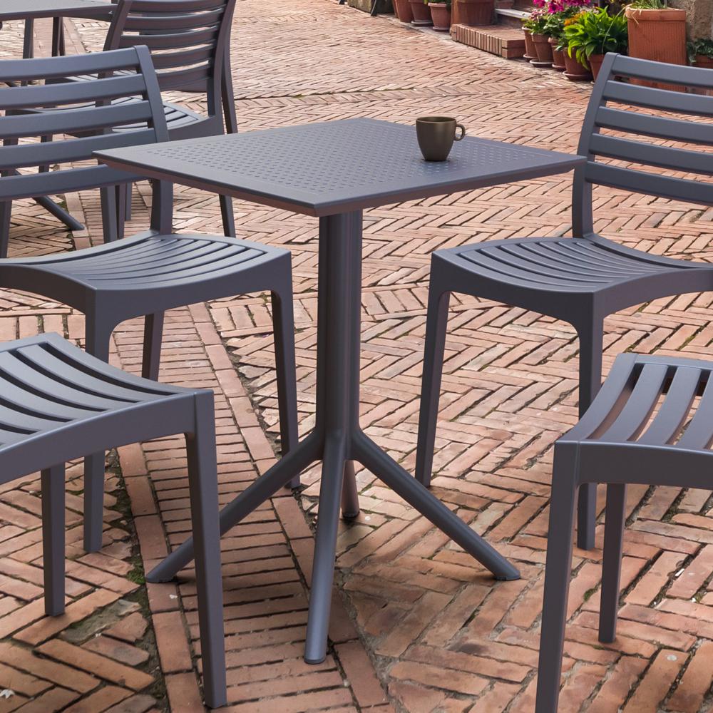 Sky Square Folding Table 24 inch Dark Gray