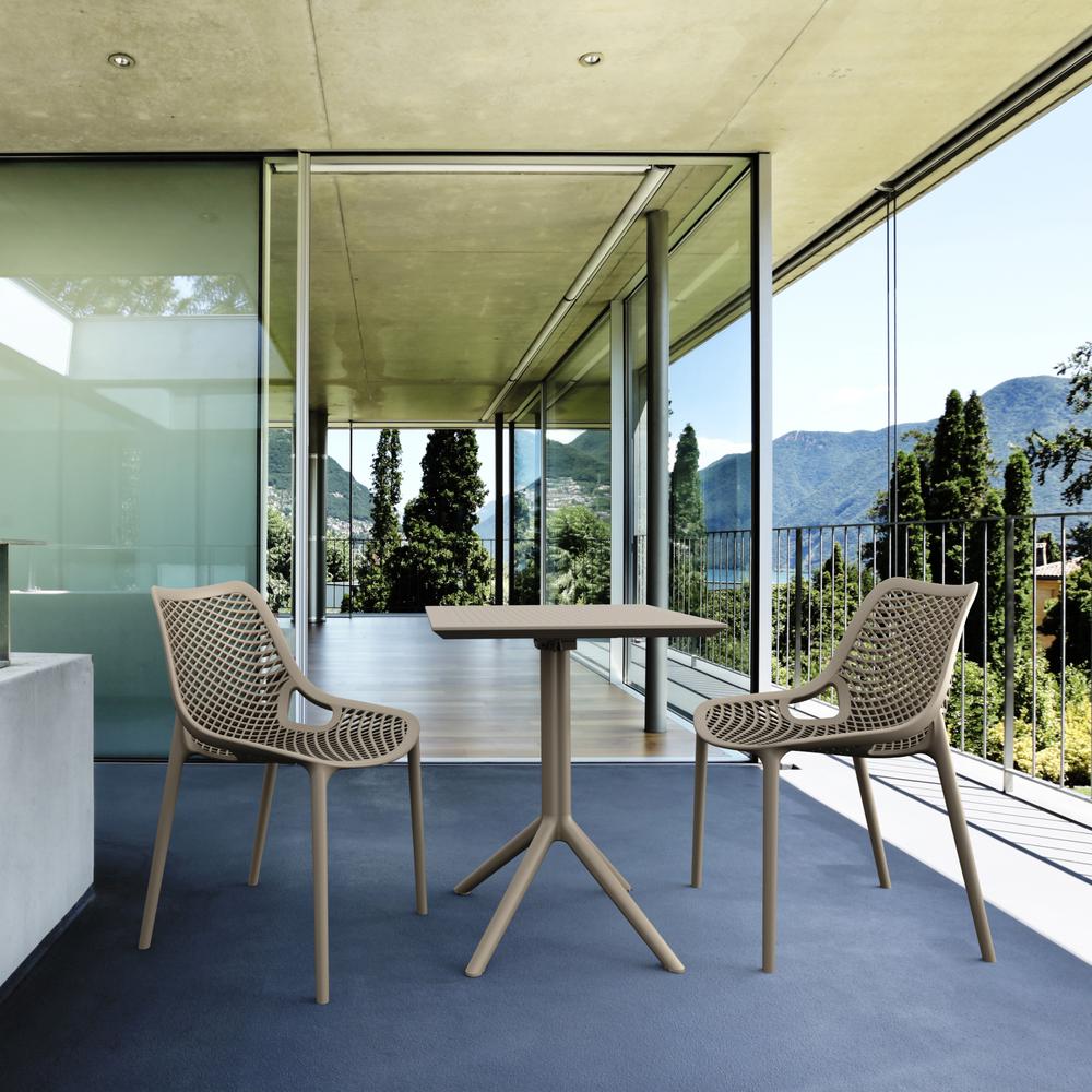 Sky Square Folding Table 24 inch Taupe