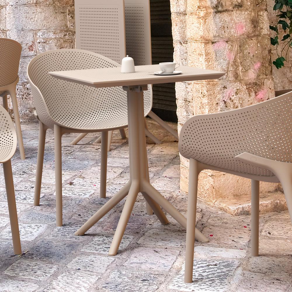 Sky Square Folding Table 24 inch Taupe
