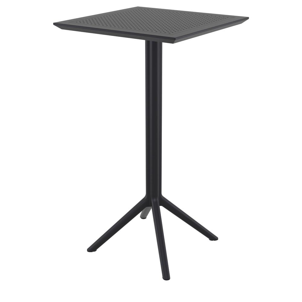 Sky Ares Square Bar Set with 2 Barstools Black
