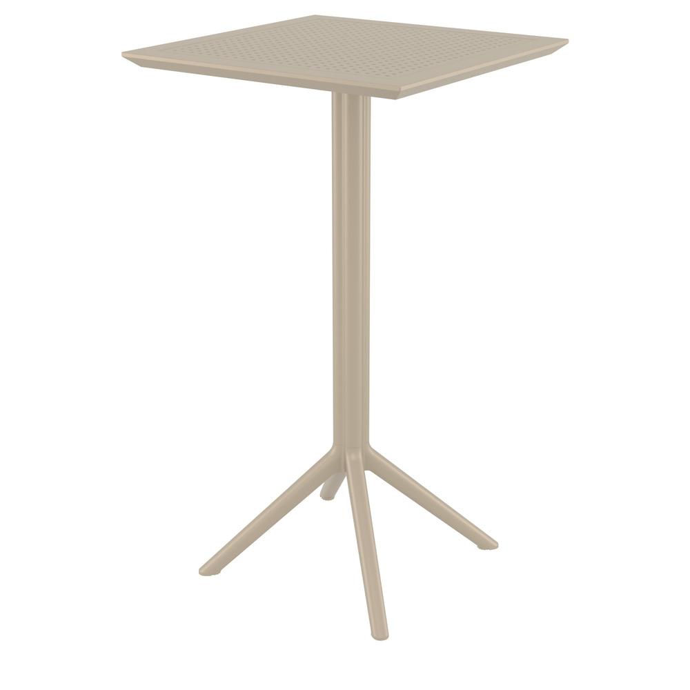 Sky Ares Square Bar Set with 2 Barstools Taupe