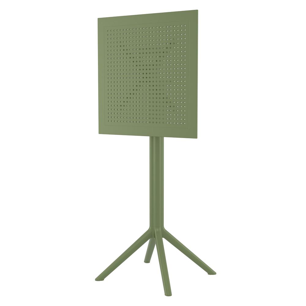 Sky Maya Square Bar Set with 2 Barstools Olive Green