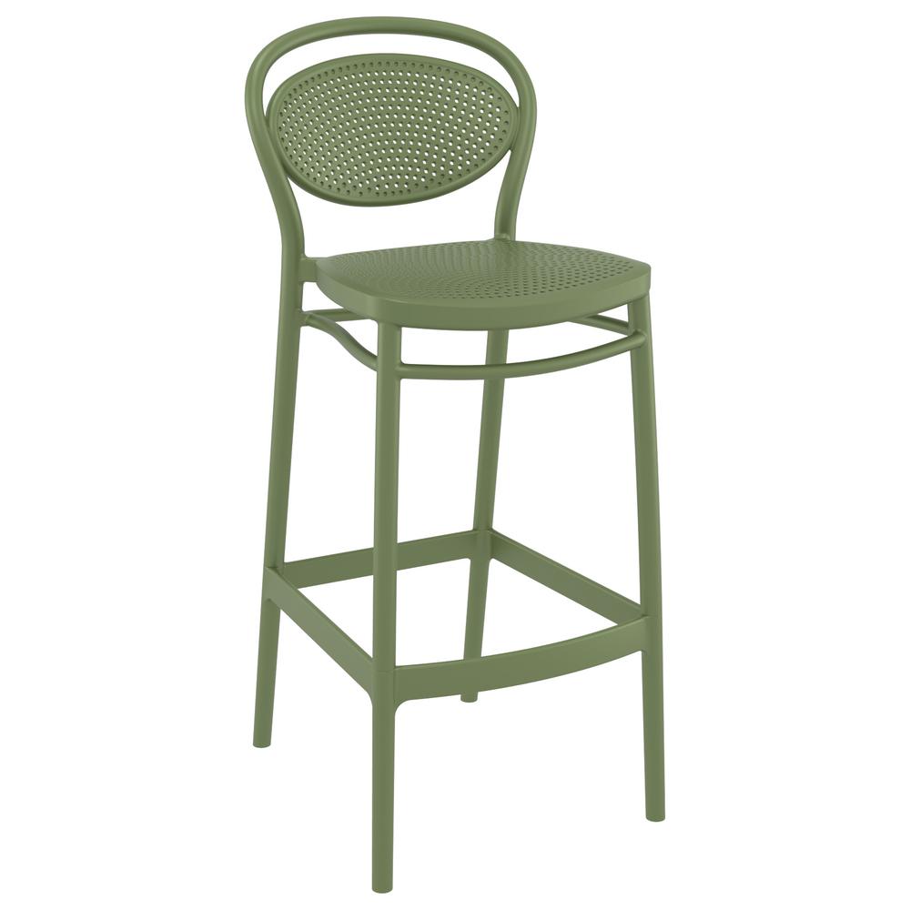 Sky Marcel Square Bar Set with 2 Barstools Olive Green