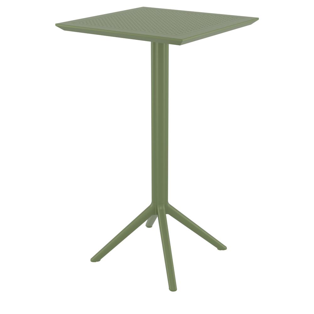 Sky Marcel Square Bar Set with 2 Barstools Olive Green