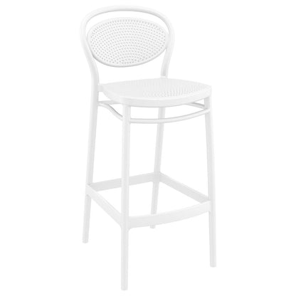 Sky Marcel Square Bar Set with 2 Barstools White