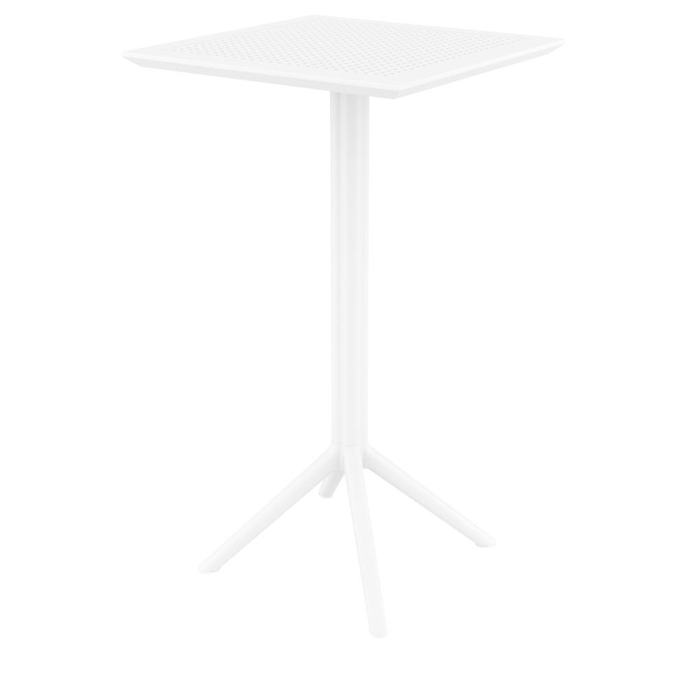 Sky Marcel Square Bar Set with 2 Barstools White