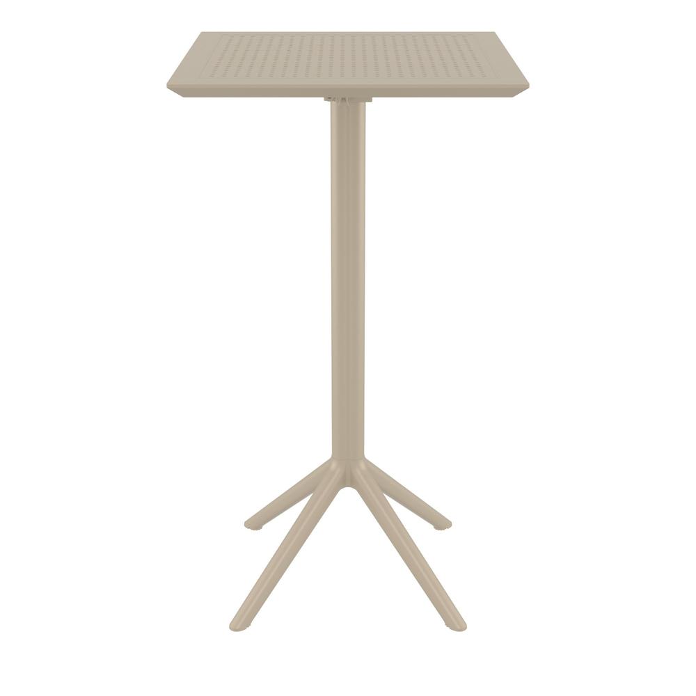 Sky Square Folding Bar Table 24 inch Taupe