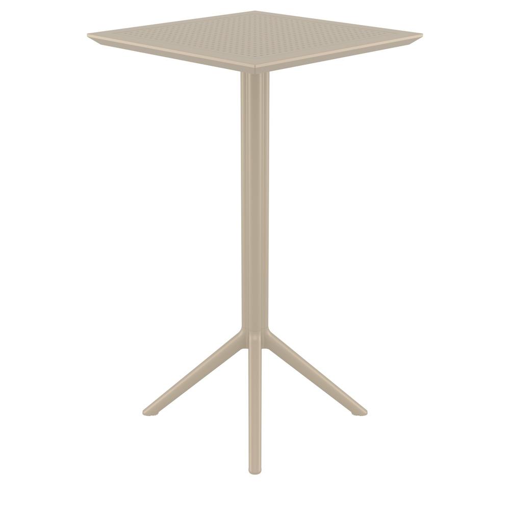 Sky Square Folding Bar Table 24 inch Taupe