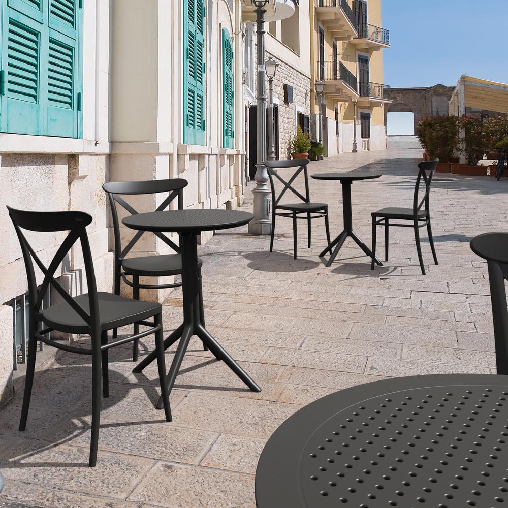 Sky Round Folding Table 24 inch Black