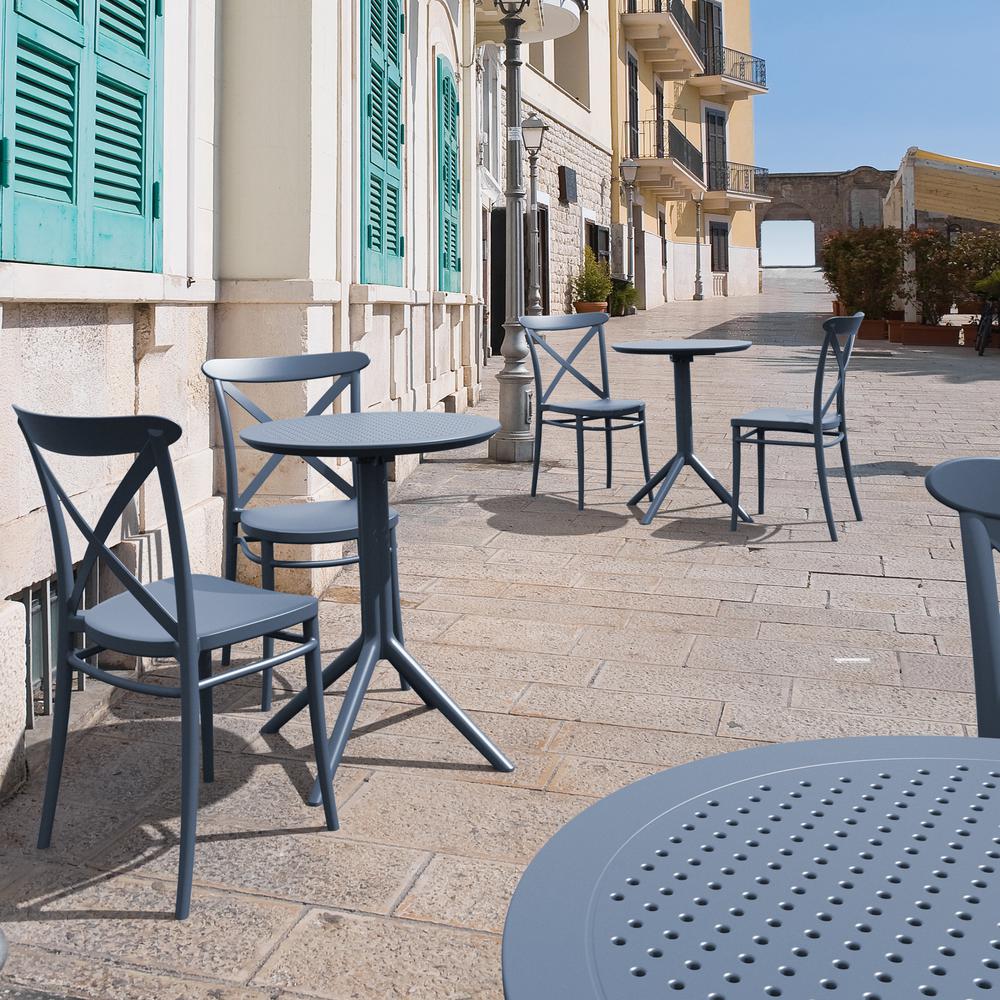 Sky Round Folding Table 24 inch Dark Gray