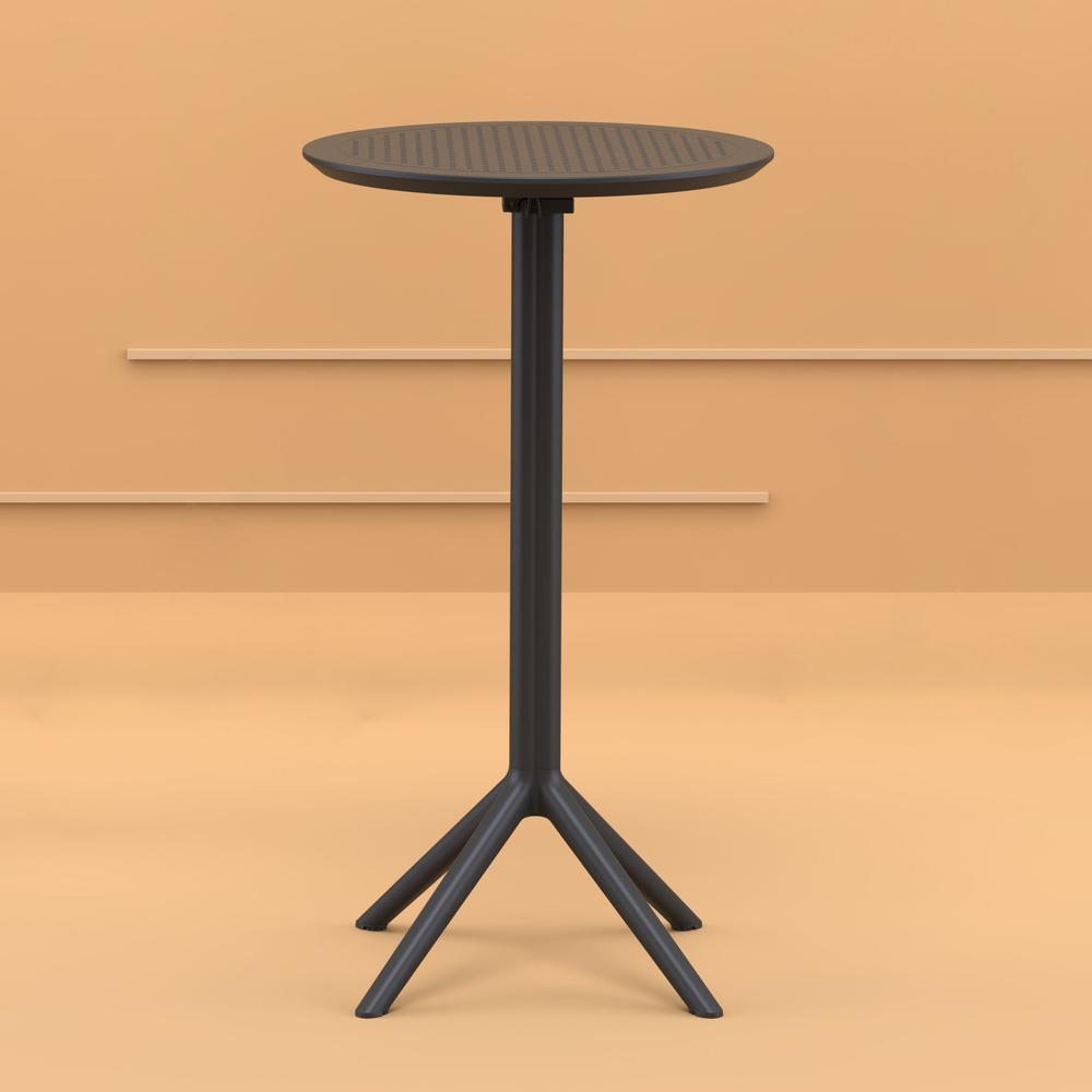 Sky Round Folding Bar Table 24 inch Black