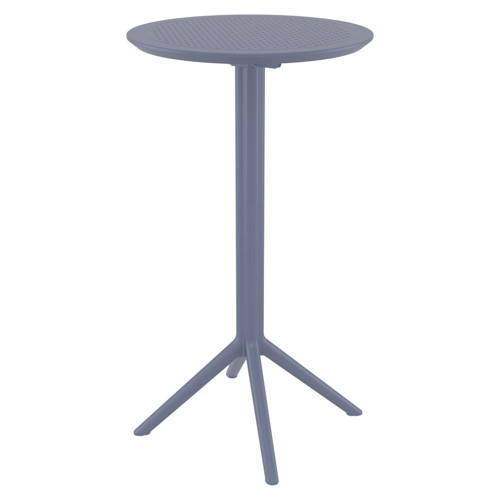 Sky Round Folding Bar Table 24 inch Dark Gray