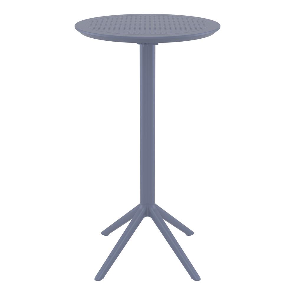 Sky Round Folding Bar Table 24 inch Dark Gray