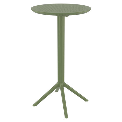 Sky Round Folding Bar Table 24 inch Olive Green