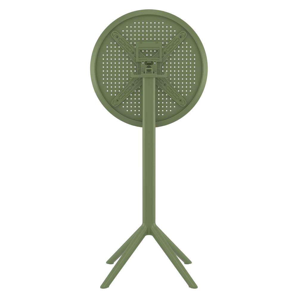 Sky Round Folding Bar Table 24 inch Olive Green