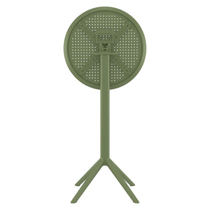 Sky Round Folding Bar Table 24 inch Olive Green