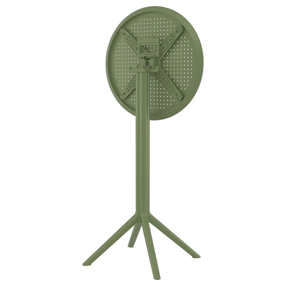 Sky Round Folding Bar Table 24 inch Olive Green