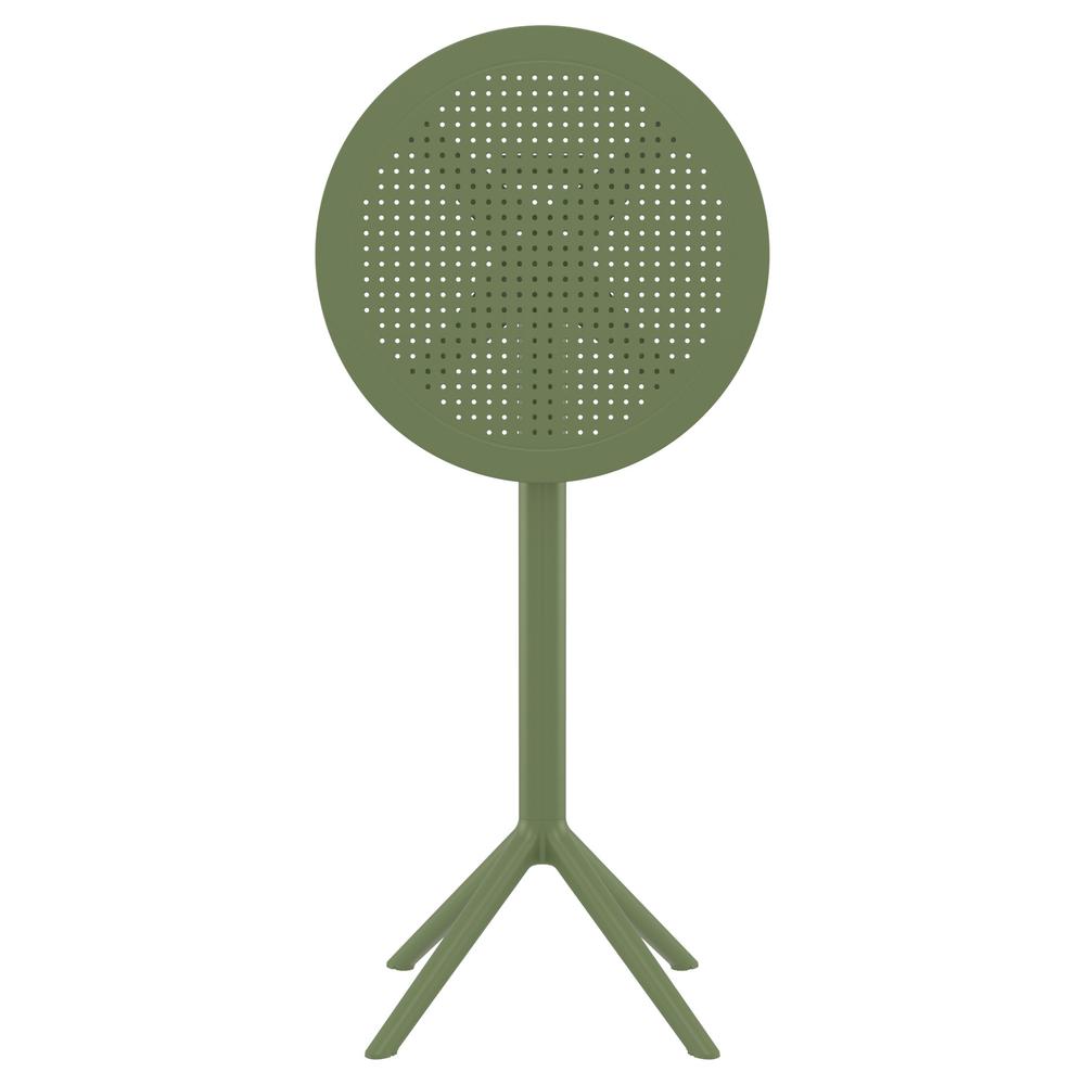 Sky Round Folding Bar Table 24 inch Olive Green