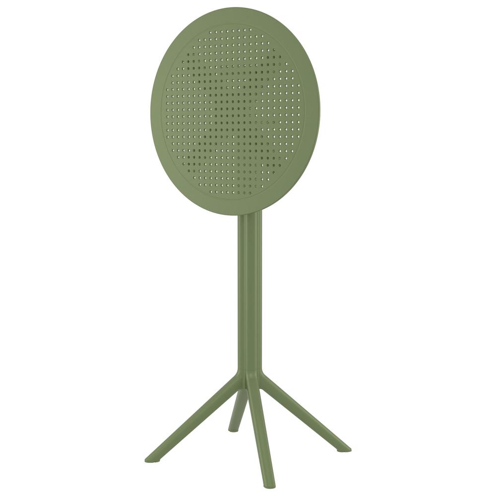 Sky Round Folding Bar Table 24 inch Olive Green