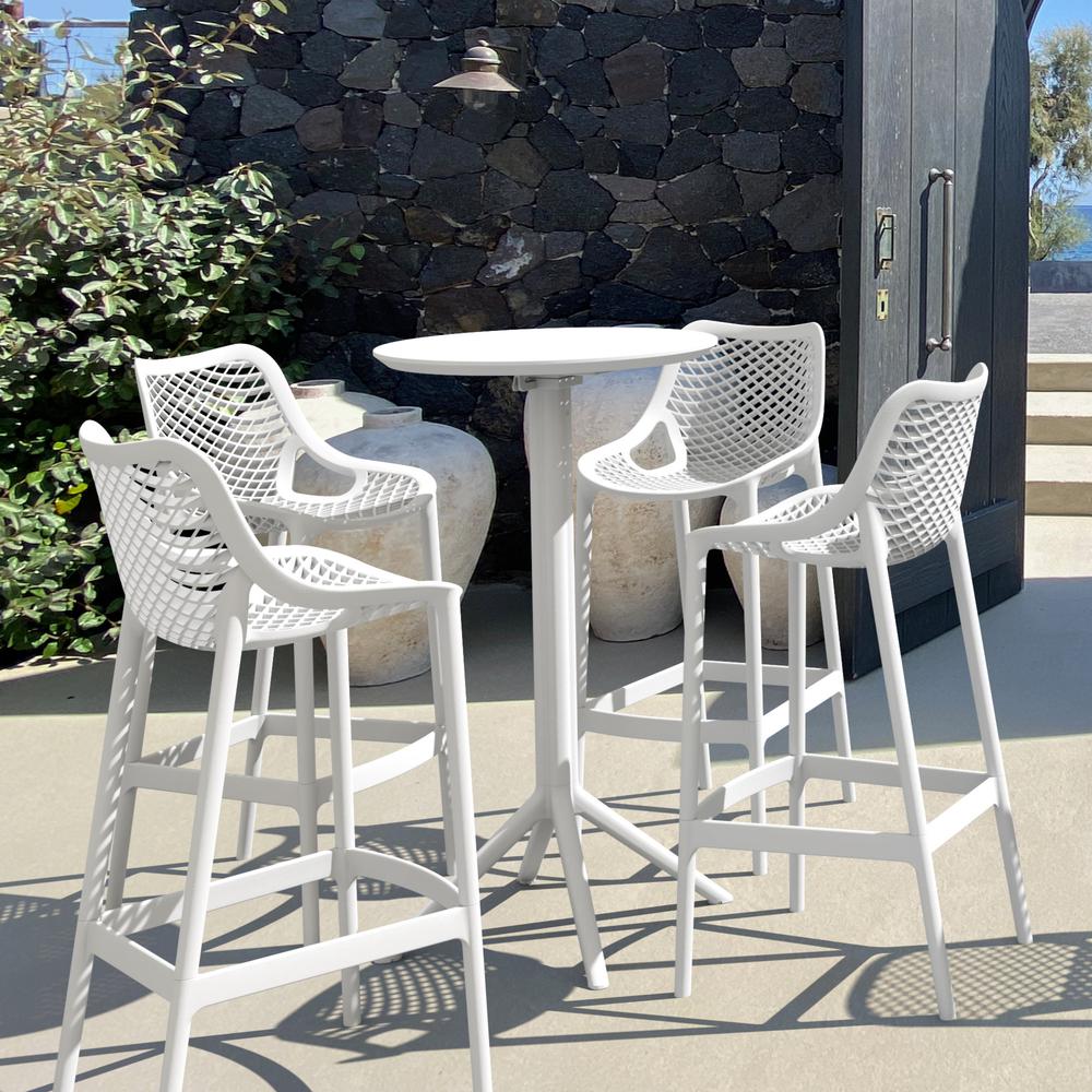 Sky Round Folding Bar Table 24 inch White