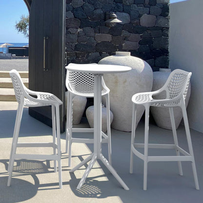 Sky Round Folding Bar Table 24 inch White