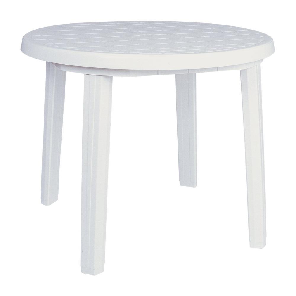 Round Dining Table, White, Belen Kox