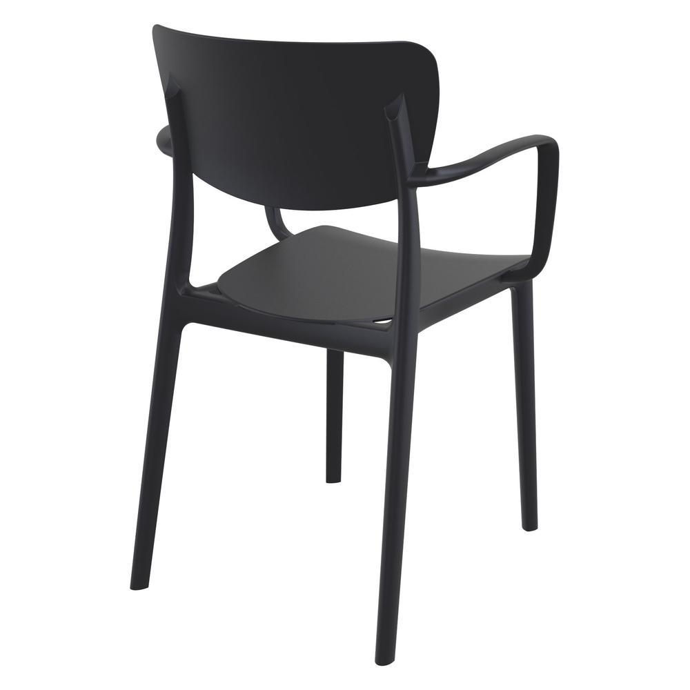 Lisa Outdoor Dining Arm Chair Black, Set of 2
