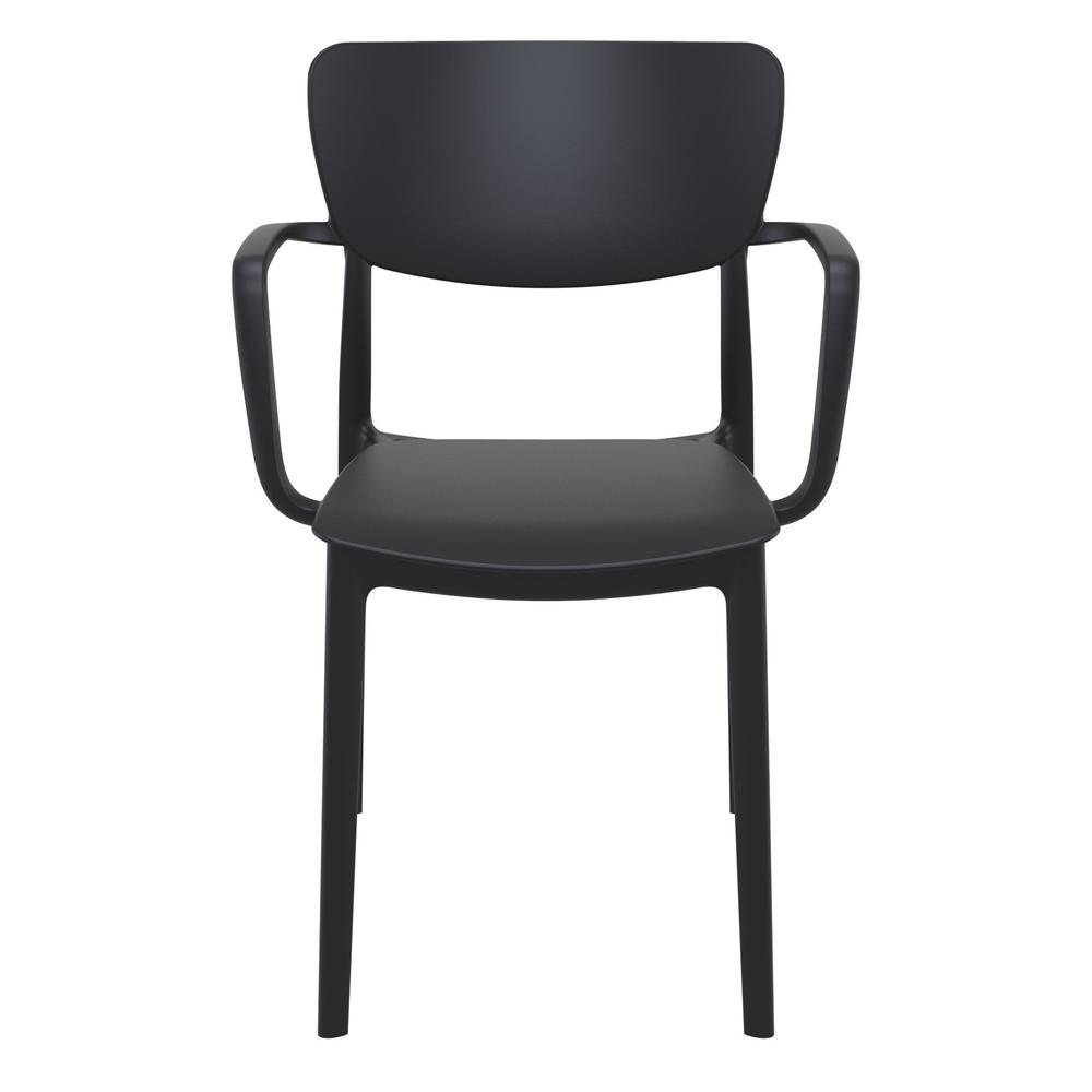 Lisa Outdoor Dining Arm Chair Black, Set of 2