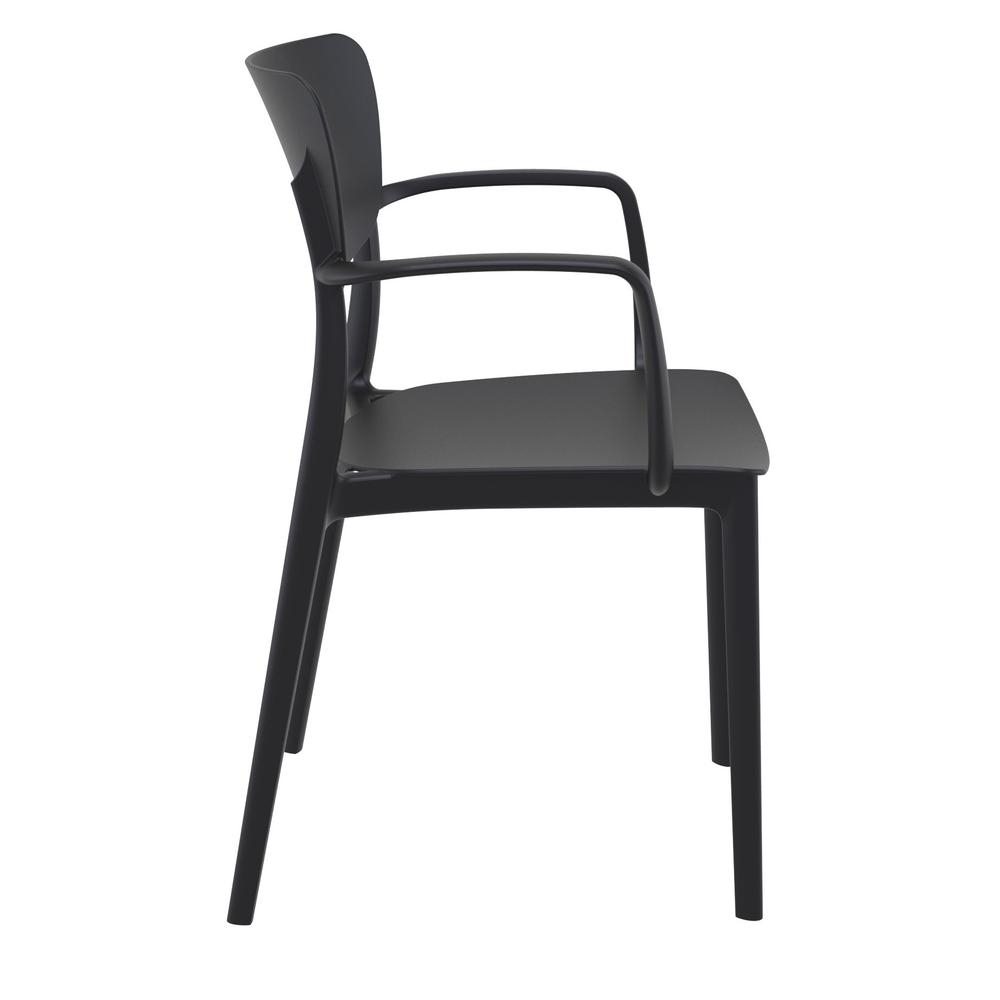 Lisa Outdoor Dining Arm Chair Black, Set of 2