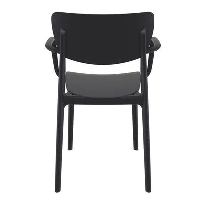 Lisa Outdoor Dining Arm Chair Black, Set of 2