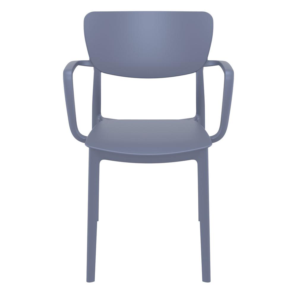 Lisa Outdoor Dining Arm Chair Dark Gray, Set of 2