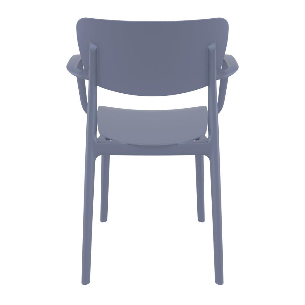 Lisa Outdoor Dining Arm Chair Dark Gray, Set of 2