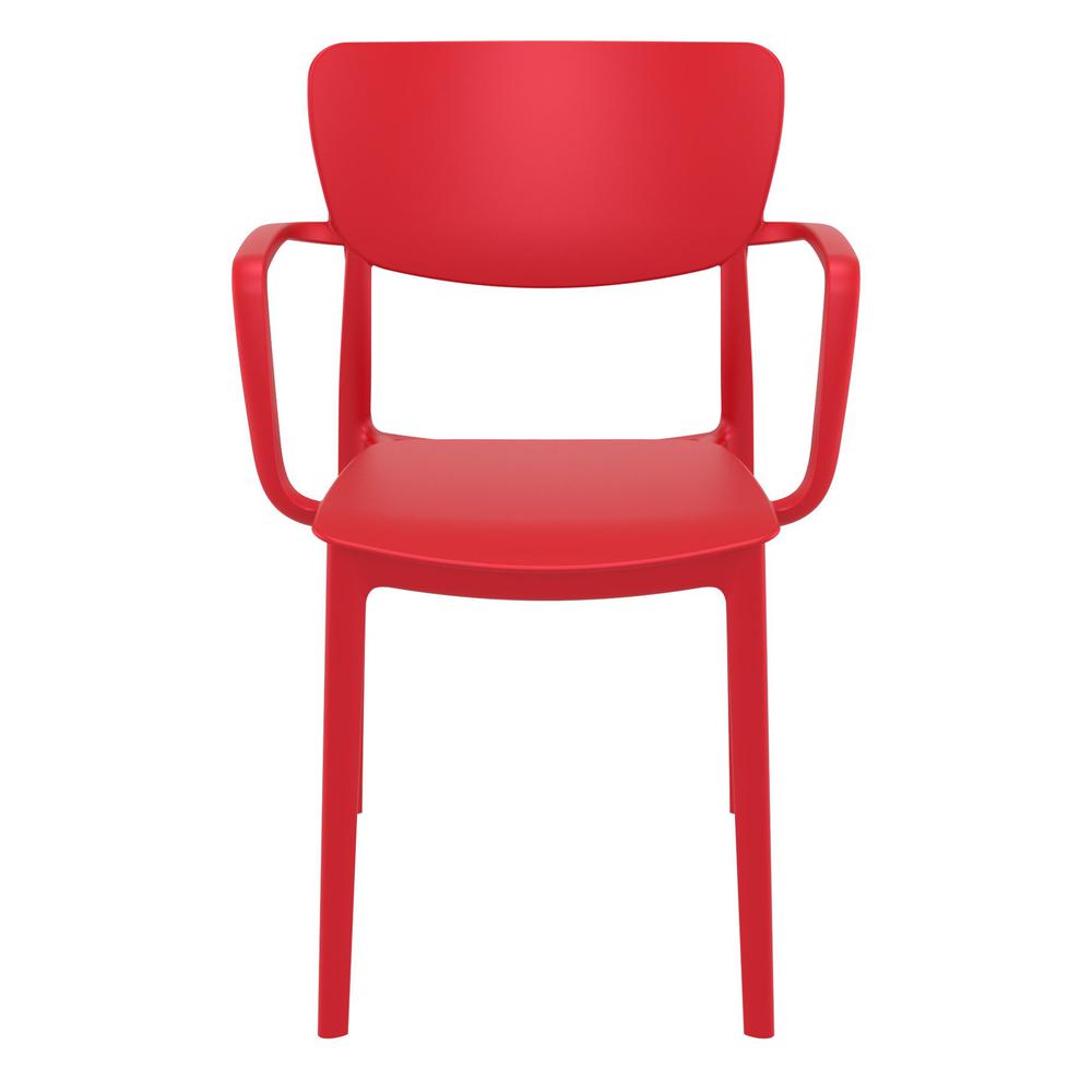 Lisa Outdoor Dining Arm Chair Red, Set of 2