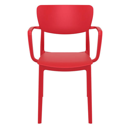 Lisa Outdoor Dining Arm Chair Red, Set of 2