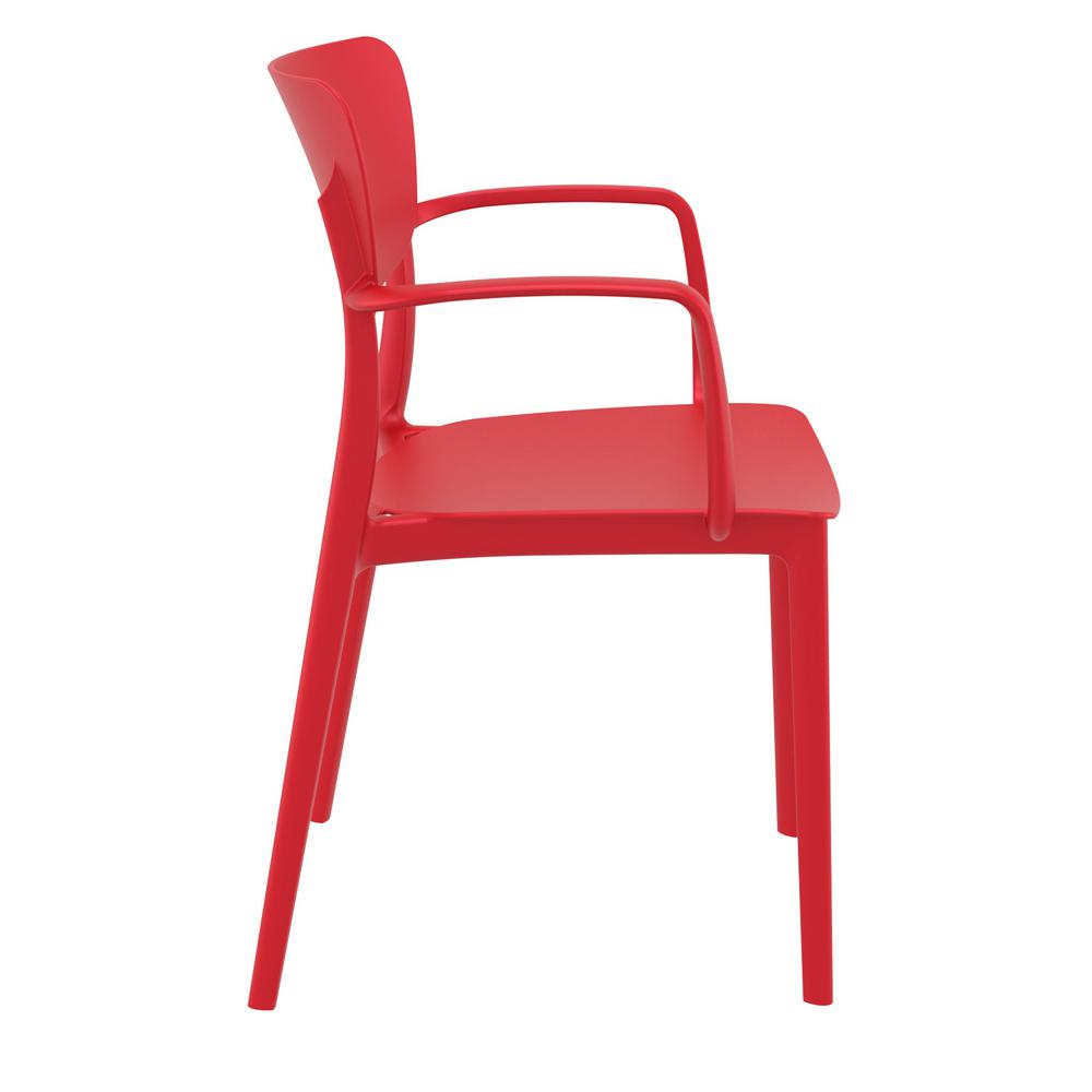 Lisa Outdoor Dining Arm Chair Red, Set of 2
