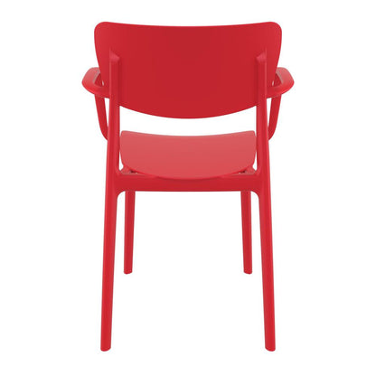 Lisa Outdoor Dining Arm Chair Red, Set of 2