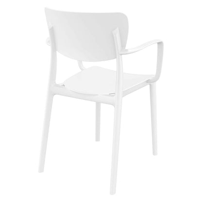Lisa Outdoor Dining Arm Chair White, Set of 2