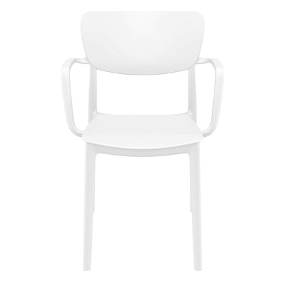 Lisa Outdoor Dining Arm Chair White, Set of 2