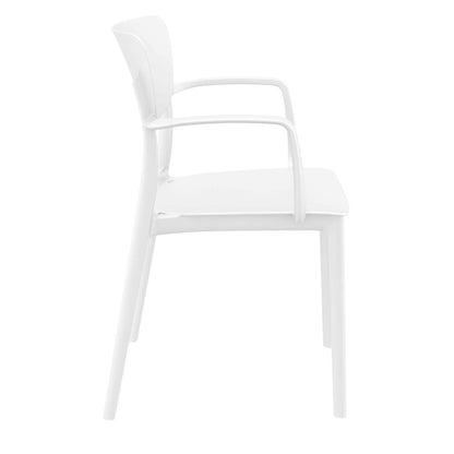 Lisa Outdoor Dining Arm Chair White, Set of 2