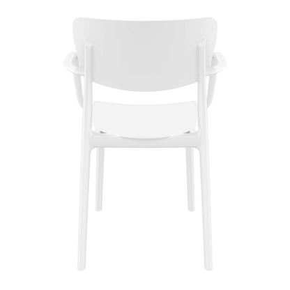 Lisa Outdoor Dining Arm Chair White, Set of 2
