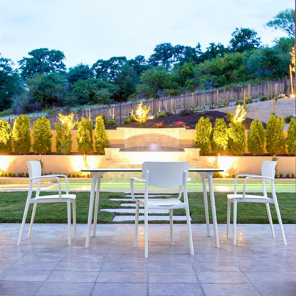 Lisa Outdoor Dining Arm Chair White, Set of 2