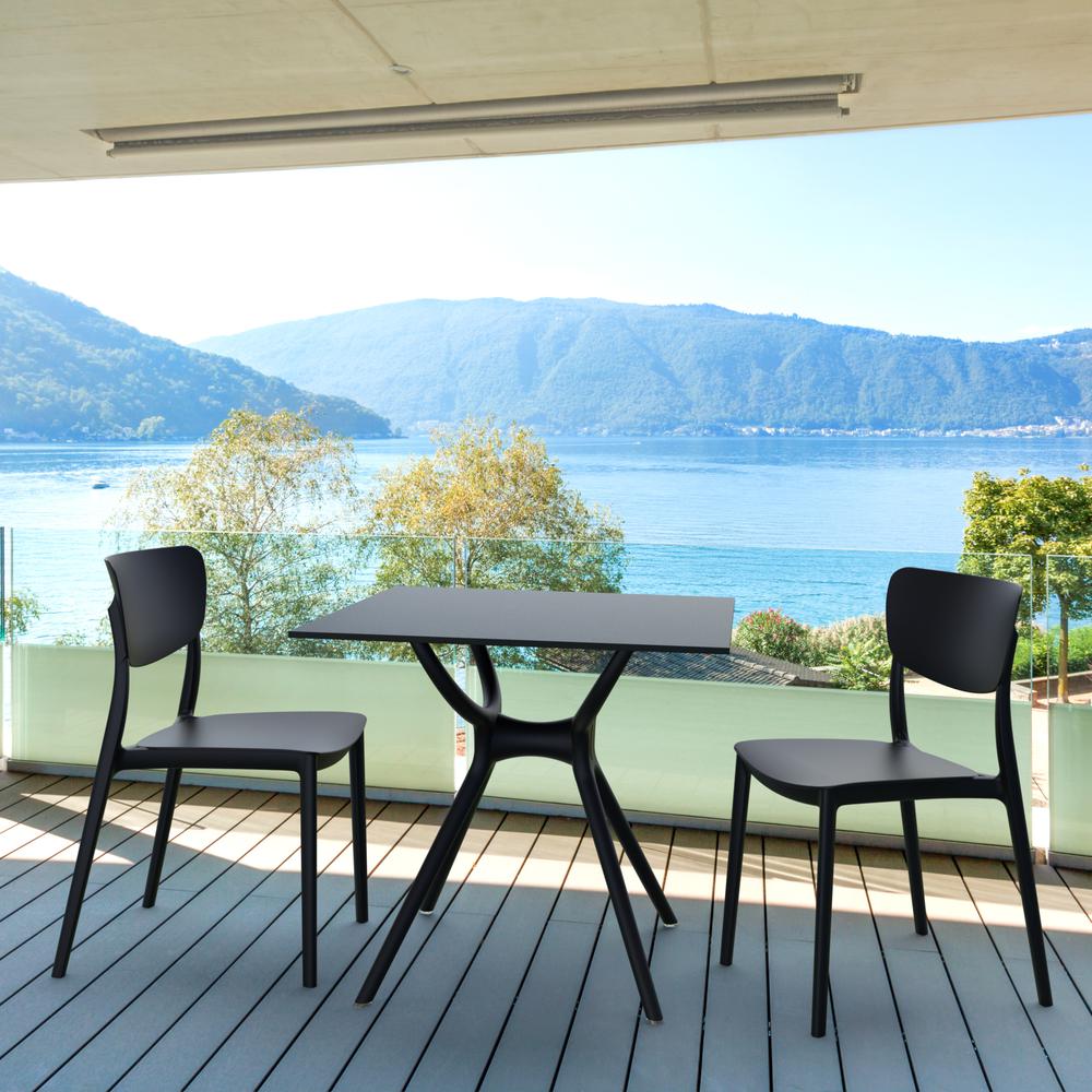 Monna Outdoor Dining Chair Black, Set of 2