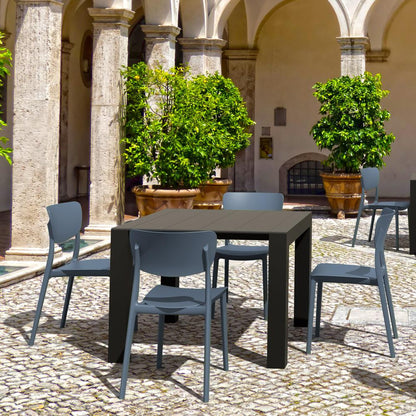 Monna Outdoor Dining Chair Dark Gray, Set of 2