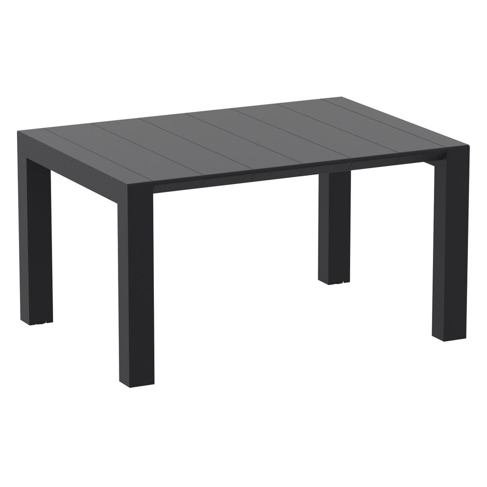 Loft Outdoor Dining Set with 6 Arm Chairs and 55 inch Extension Table Black