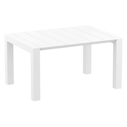 Loft Outdoor Dining Set with 6 Arm Chairs and 55 inch Extension Table White