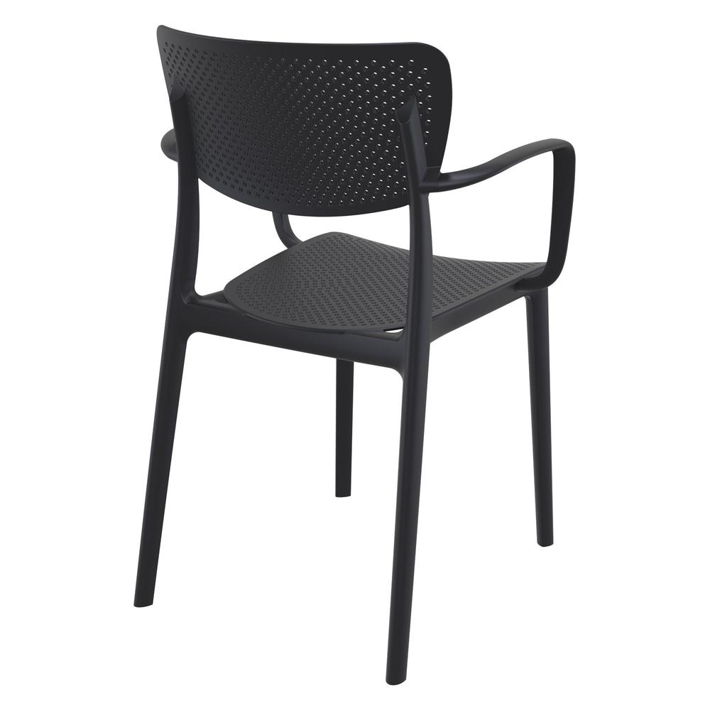 Loft Outdoor Dining Arm Chair Black, Set of 2