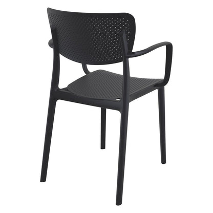 Loft Outdoor Dining Arm Chair Black, Set of 2