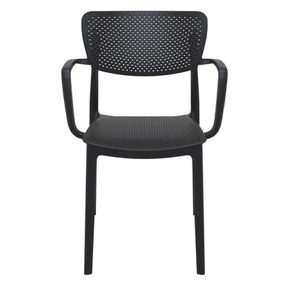 Loft Outdoor Dining Arm Chair Black, Set of 2