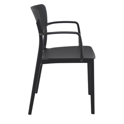 Loft Outdoor Dining Arm Chair Black, Set of 2